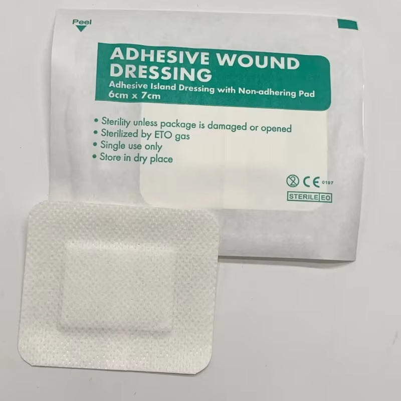 10Pcs Breathable Self-Adhesive Wound Dressing Band Aid Bandage Large Wound First Aid Wound Hemostasis First Aid Kit 6X10Cm