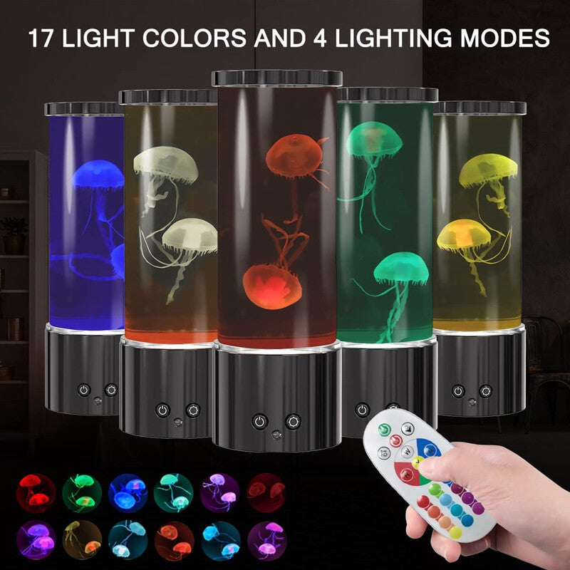 Jellyfish Lava Lamp LED Jellyfish Aquarium Mood Light 17 Color Jellyfish Lamp UK