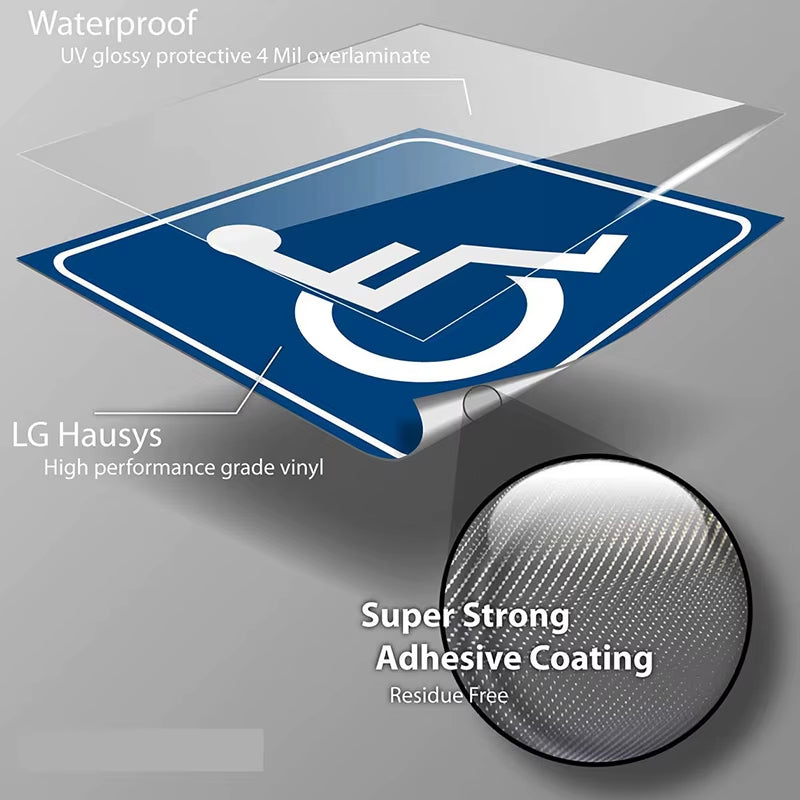2Pcs Disabled Sign Disability Mobility Parking Car Sticker PVC Decal for Car Auto Accessories