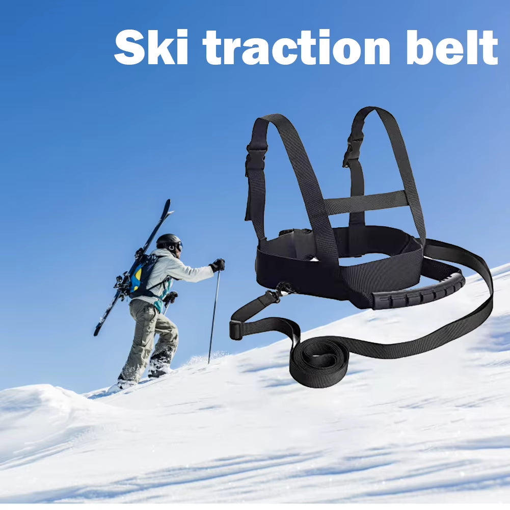 Kids Ski Safety Training Harness Belt with Handle Skating Skiing Rope Shoulder Strap Adjustable Anti-Fall Skating Traction Belt