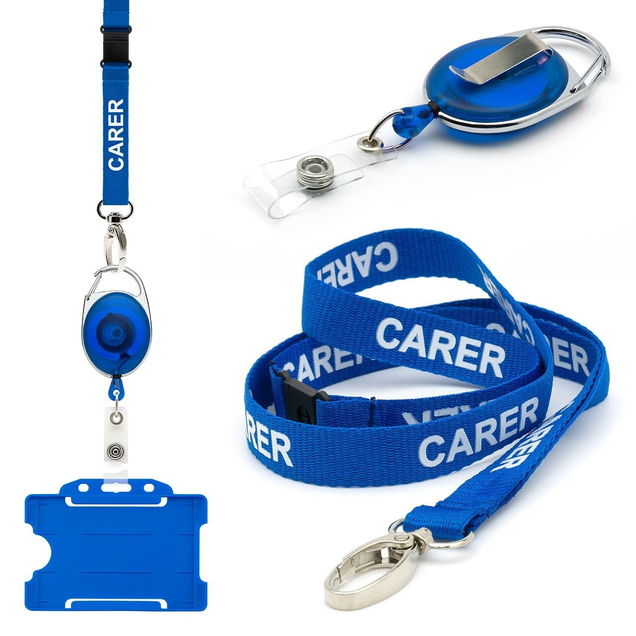 Carer Lanyard ID Card Holder Yoyo Combo Metal Clip Breakaway Lanyards NHS Care