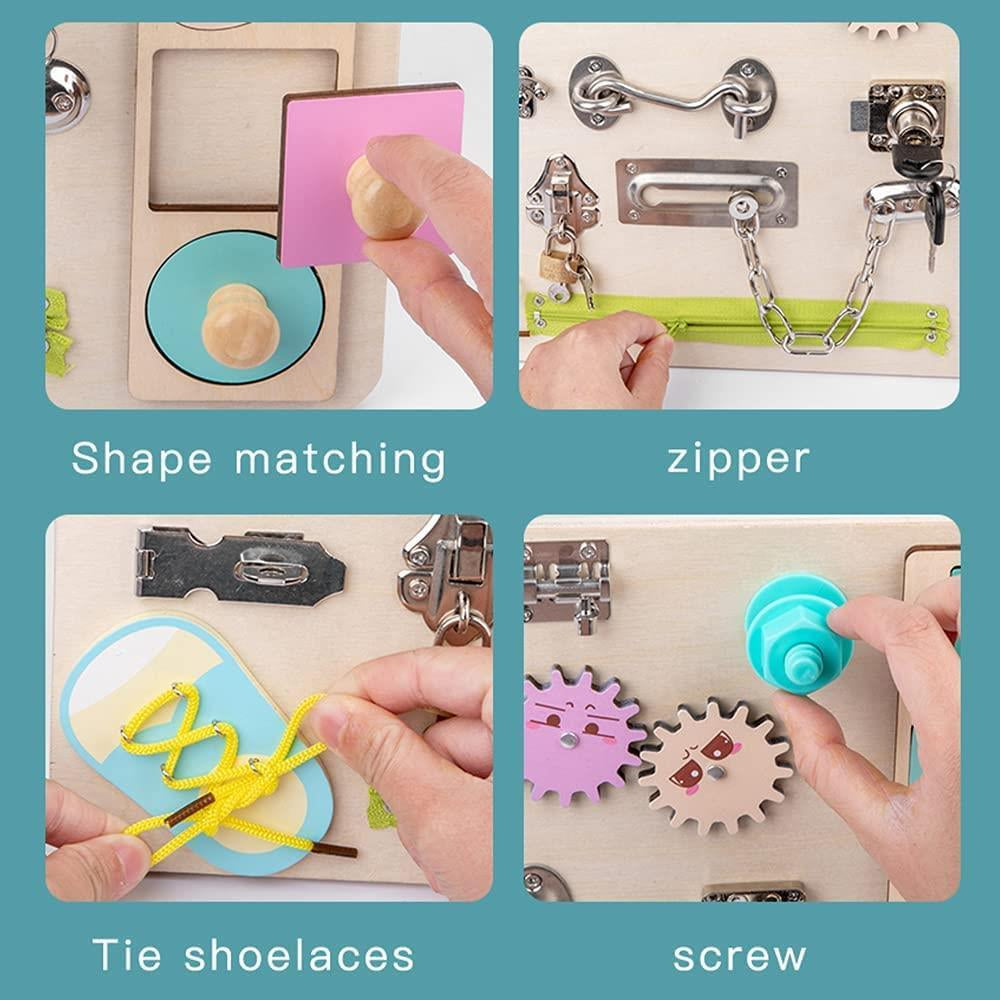 MONTESSORI BUSY BOARD TODDLER SENSORY TOYS PRESCHOOL MOTOR SKILLS ACTIVITIES