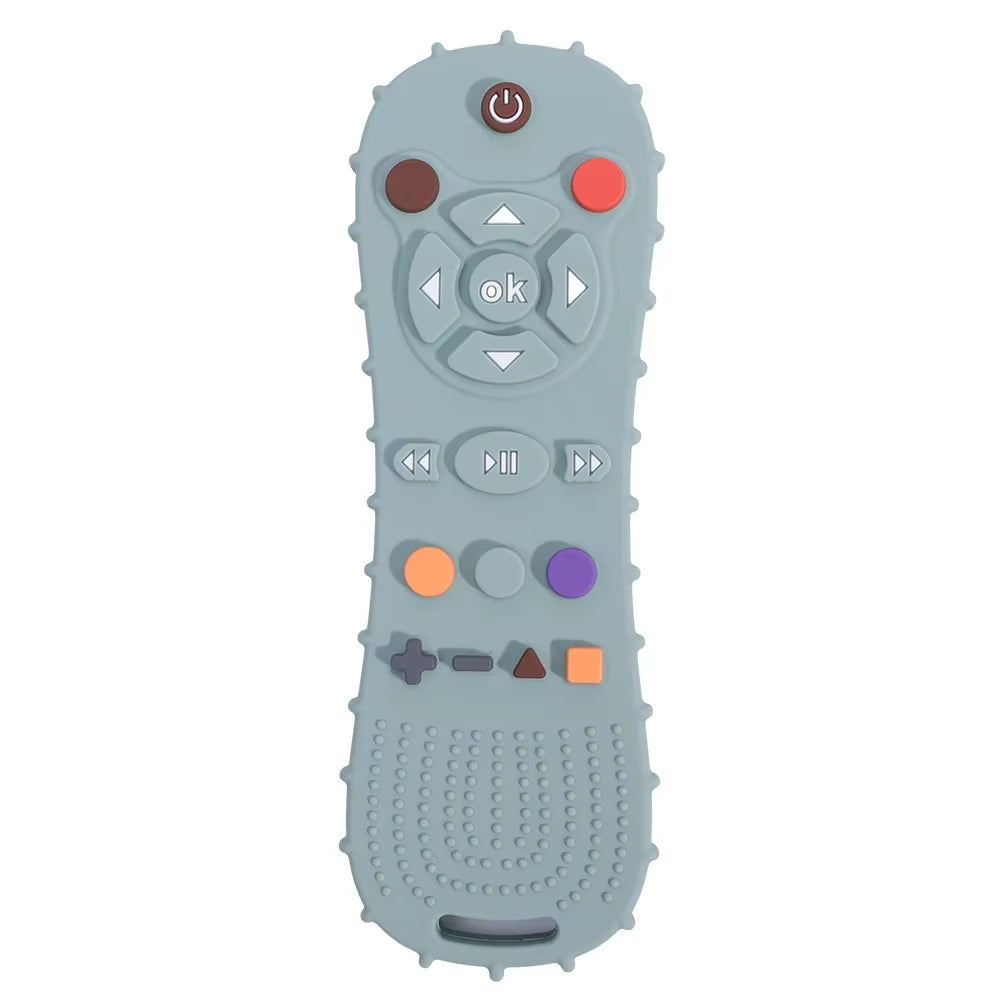 Novelty Silicone Simulation TV Remote Control Shape Soothing Toy Baby Food Grade Teaser Stick Children'S Sensory Education Toys