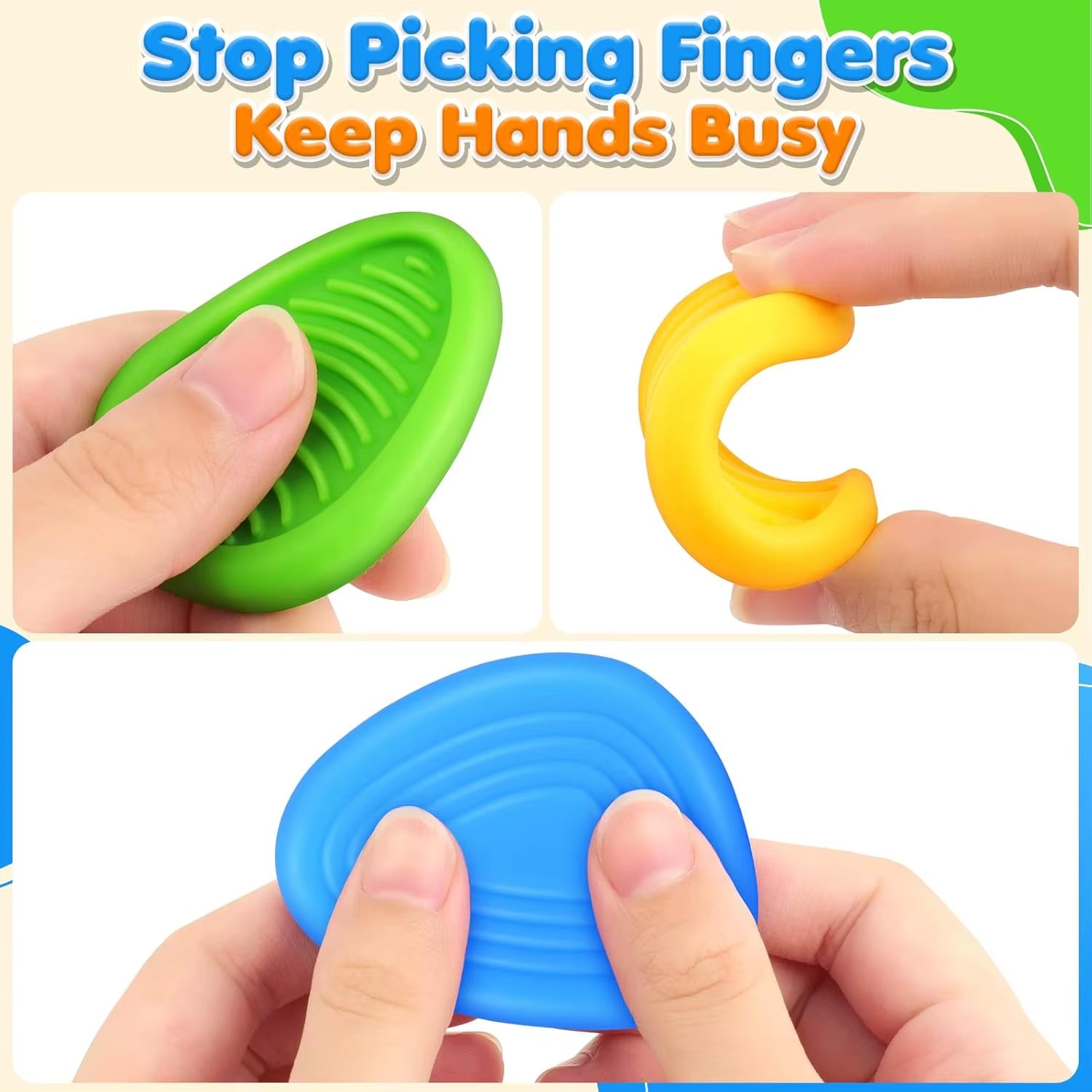 6Pcs Fidget Toys Sensory Stone for Kids Textured Soft Worry Stone for Autism Quiet Fidgets Stress Items Anxiety Relief Gift