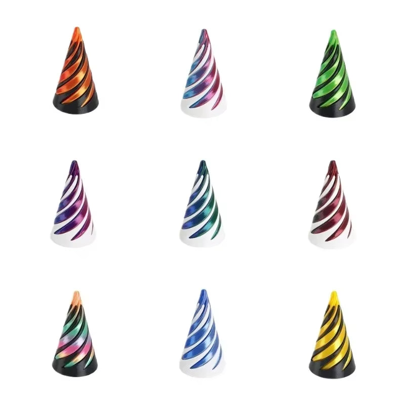 3D Printed Spiral Fidget Toys Decompression Spinning Three-Dimensional Structure Fingertip Dual Color Stress Relief Toy