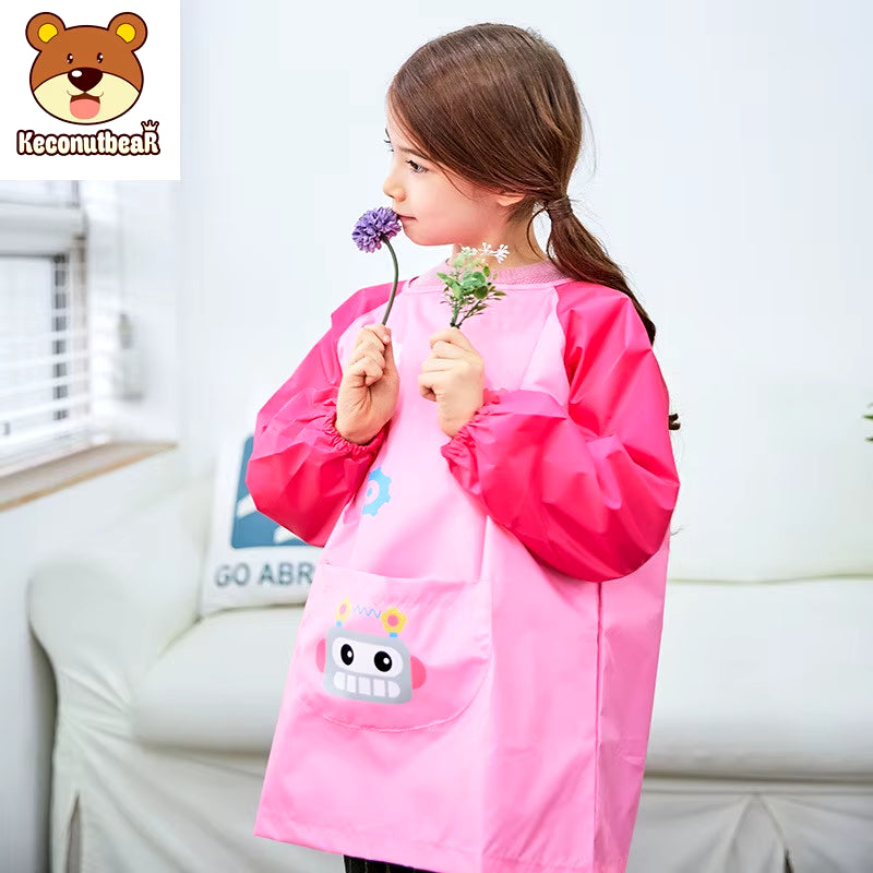 Cartoon Baby Bibs Waterproof Long Sleeve Apron Feeding Smock Bib Kids Apron Painting Drawing Coat for Children Birthday Gift