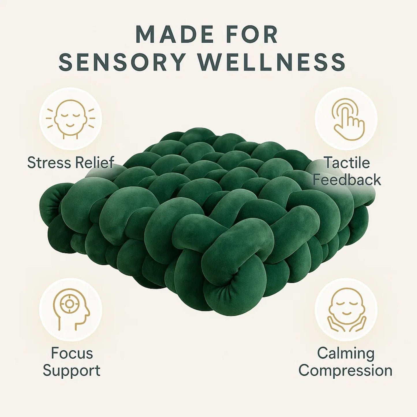 Sensory Cuddle Square | Ideal Therapeutic Presents for Teenagers with Autism | Anxiety and Stress Relief Weighted Pillow