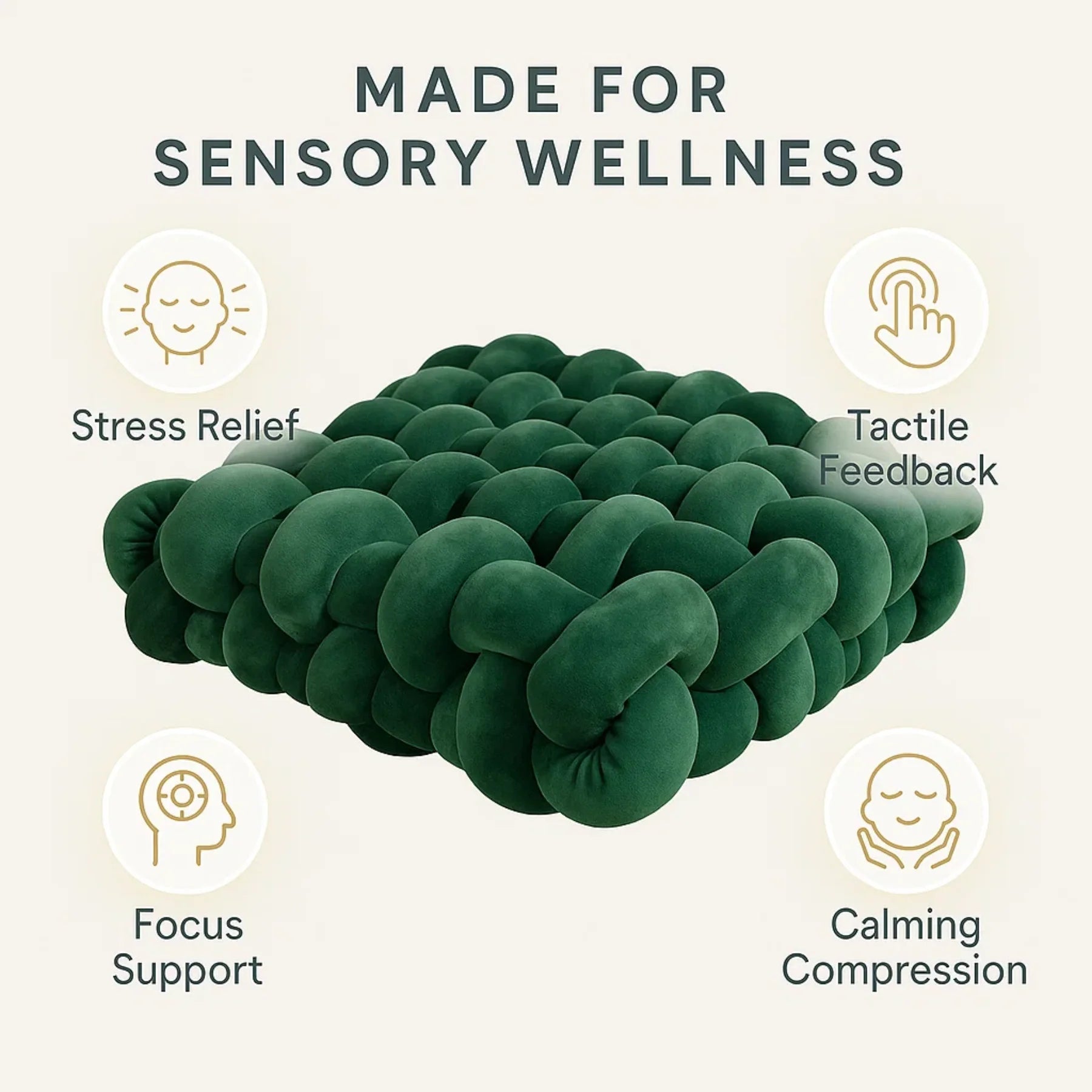 Sensory Cuddle Square | Ideal Therapeutic Presents for Teenagers with Autism | Anxiety and Stress Relief Weighted Pillow