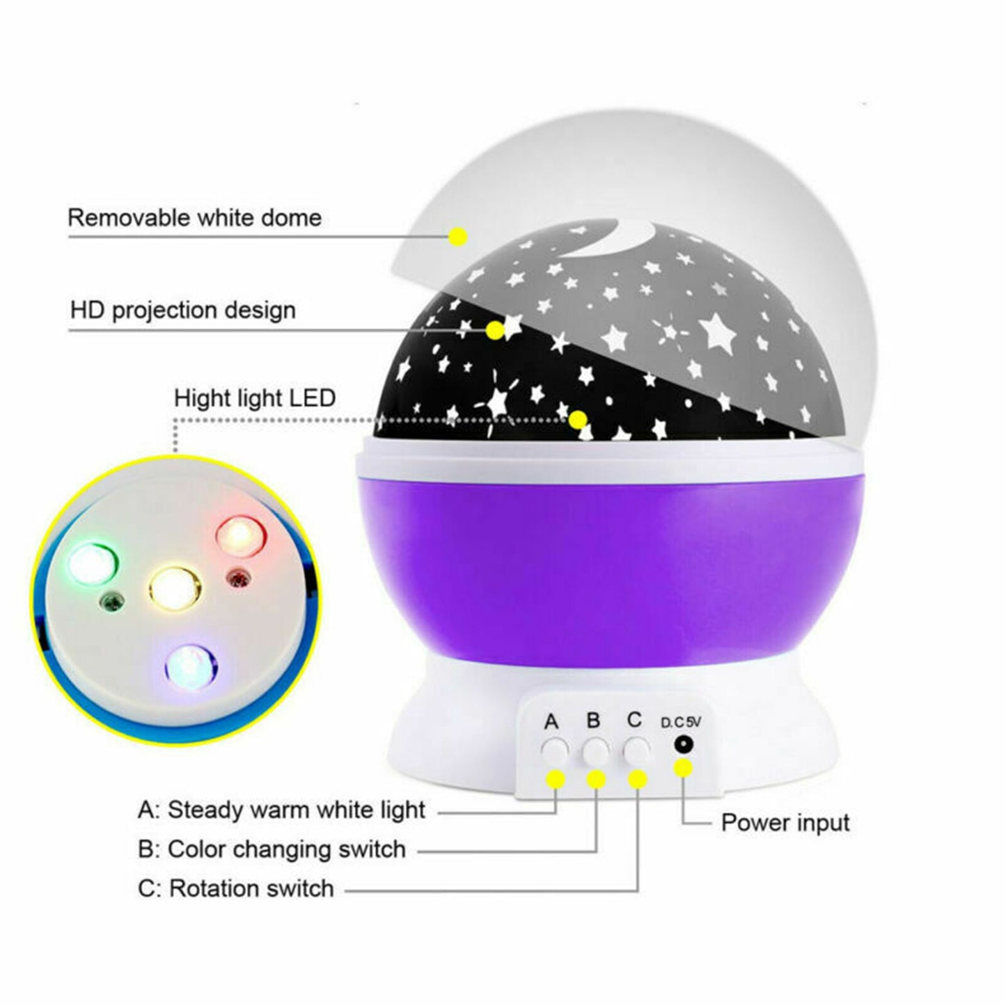 Calming Autism LED Light Sensory Toys Projector Multicolour Sky Star Lamp USB UK