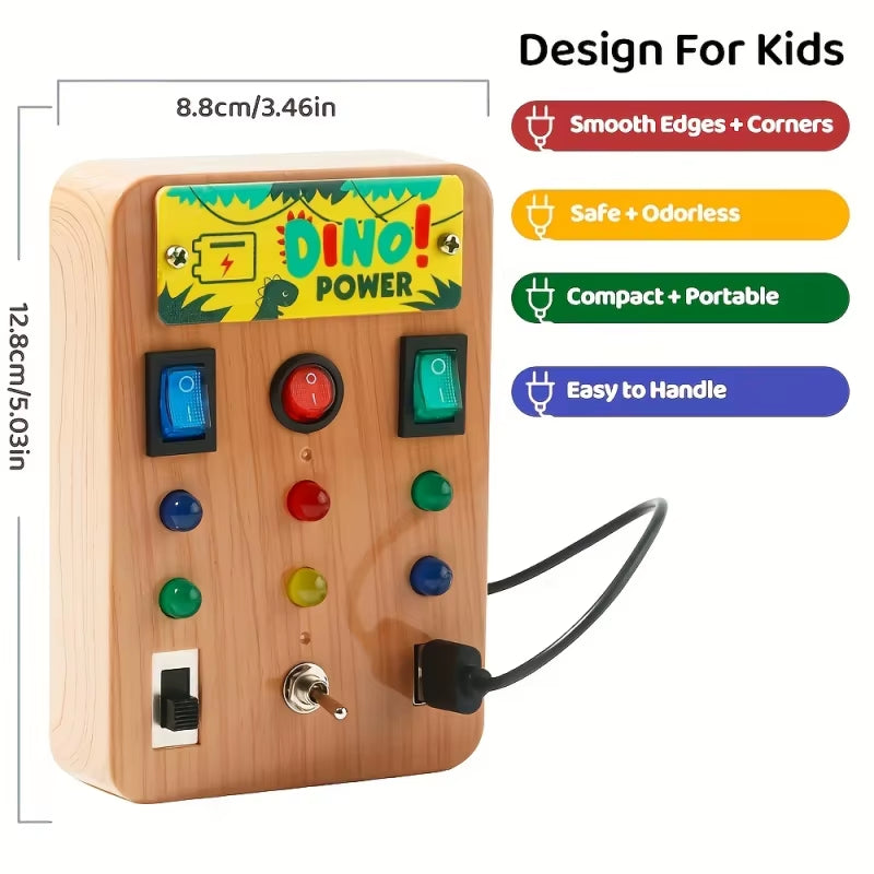 Children'S Montessori LED Light Busy Board Simulation Switch Power Board Light Button Intelligence Early Education Learning Toys