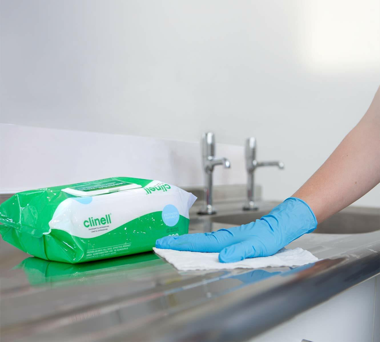 2 X CLINELL WIPES ANTIBACTERIAL WET WIPES KILLS 99.9% GERMS 200 WIPES per PACK
