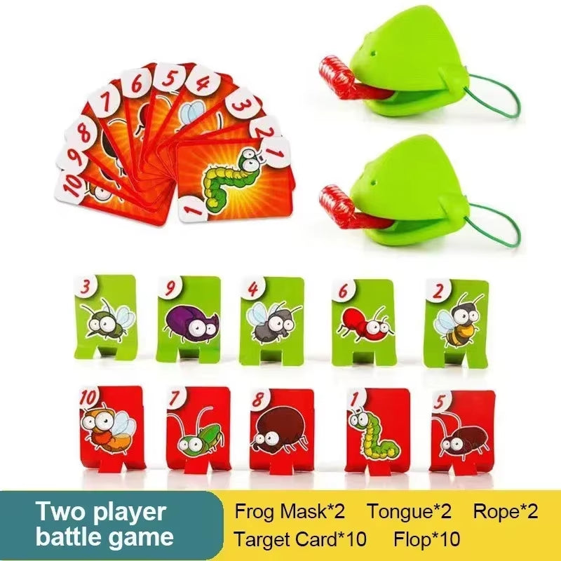 Board Games for Children Family Party Toys Frog Mask Wagging Tongue Lick Cards Antistress Funny Desktop Puzzle Game Toys