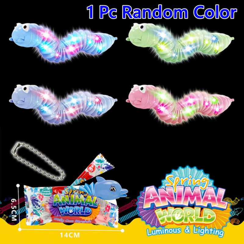 Decompression Novelty Spring Mini Animal Tubes Sensory Toy Stretching Tube Corrugated Tube Child Adult Stress Relief Fidget Toys