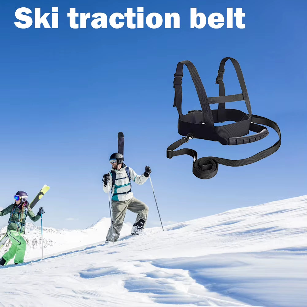 Kids Ski Safety Training Harness Belt with Handle Skating Skiing Rope Shoulder Strap Adjustable Anti-Fall Skating Traction Belt