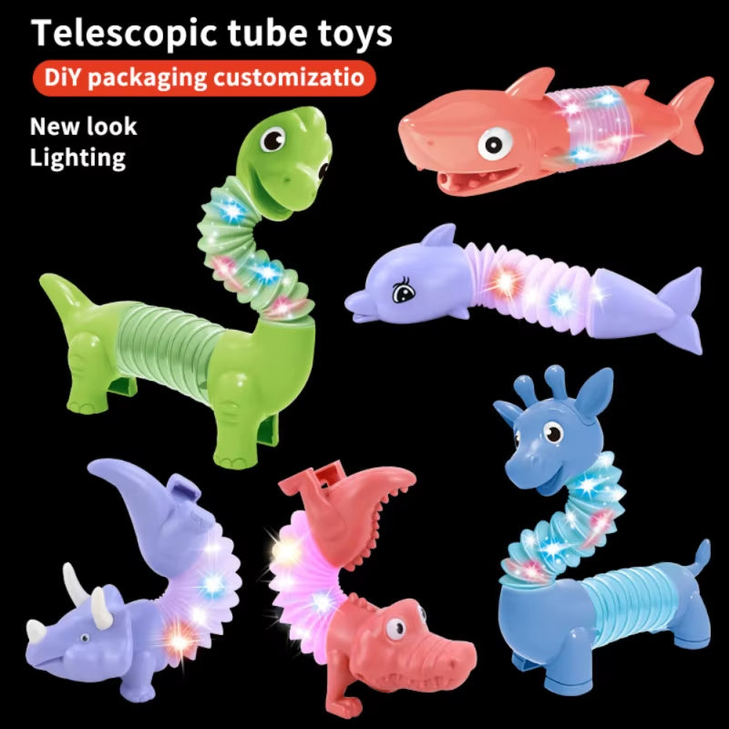 Decompression Novelty Spring Mini Animal Tubes Sensory Toy Stretching Tube Corrugated Tube Child Adult Stress Relief Fidget Toys