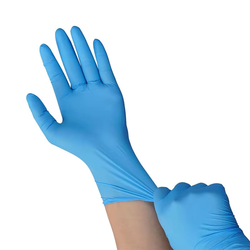 20/50/100PCS Blue Nitrile Gloves Disposable Household Cleaning Gloves for Kitchen Dishwashing Waterproof Latex Free Powder Free