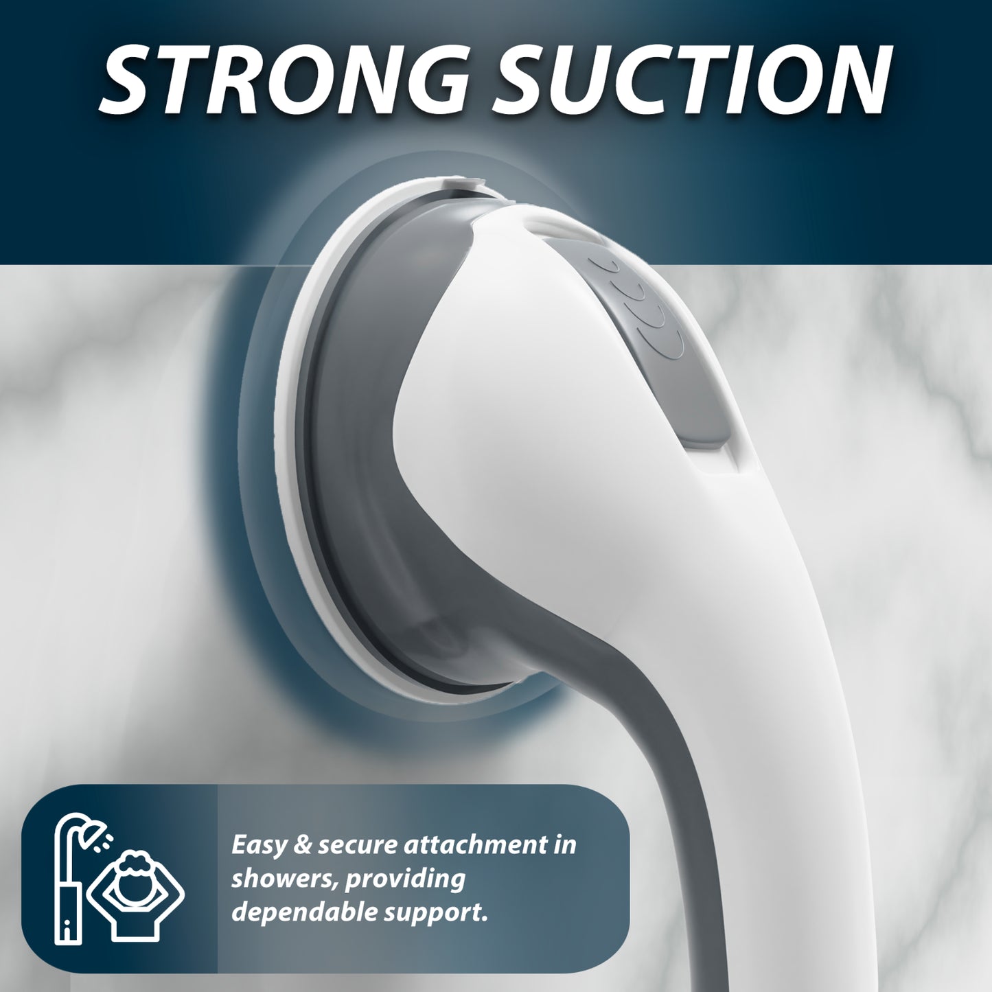 2 X SAFETY SUPPORT HAND RAIL HANDLE BAR GRIP GRAB SUCTION BATH BATHROOM SHOWER