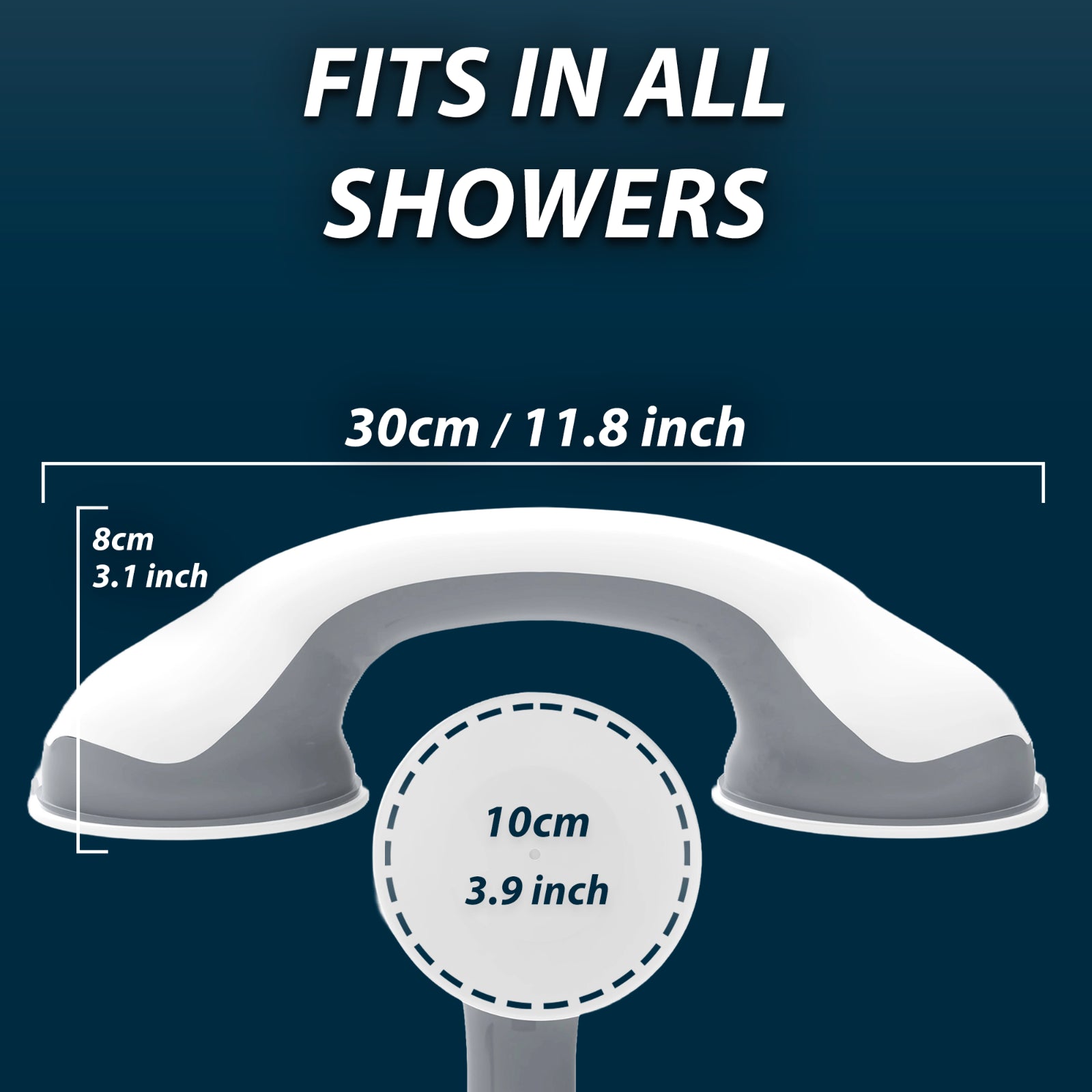 2 X SAFETY SUPPORT HAND RAIL HANDLE BAR GRIP GRAB SUCTION BATH BATHROOM SHOWER