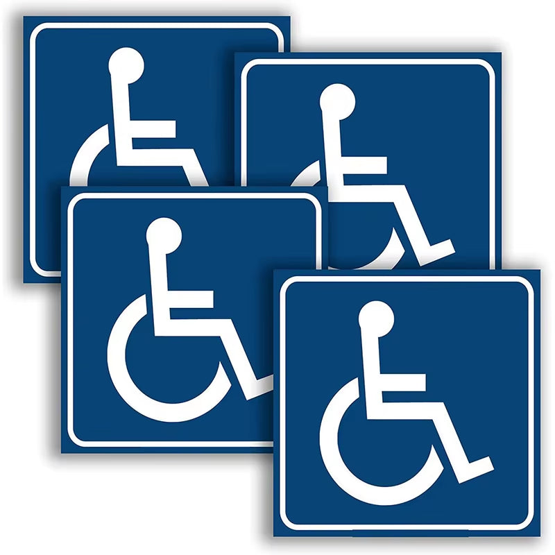 2Pcs Disabled Sign Disability Mobility Parking Car Sticker PVC Decal for Car Auto Accessories