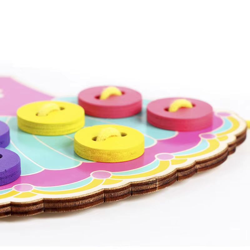 1Set Children'S Montessori Learn Basic Life Skills Teaching Aid Skirt Clothes Threading Button Sewing Board Game Educational Toy