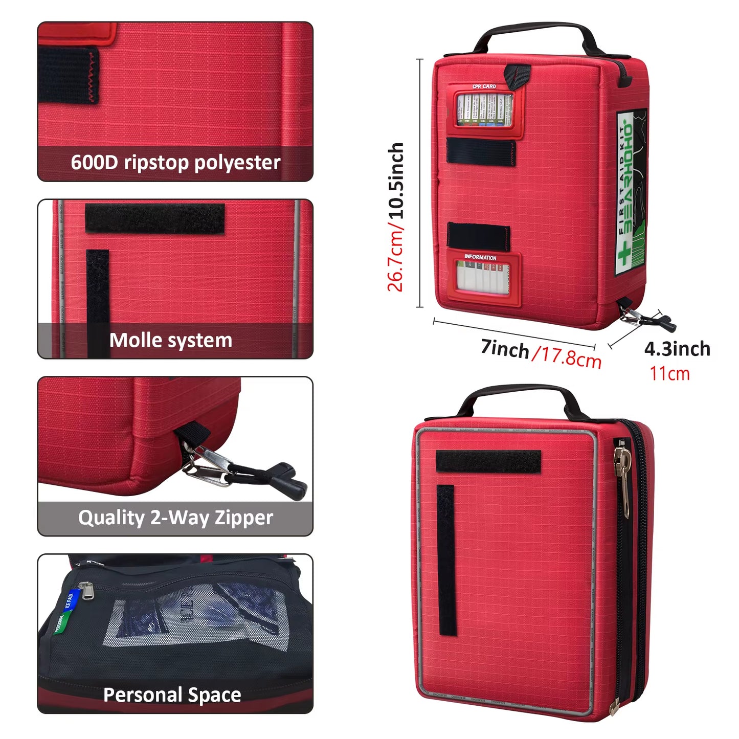 Large Multi-Functional Outdoor IFAK Gear Empty /Full First Aid Kit Emergency Survival Kit Trauma Bag for Workplace Travel Hiking