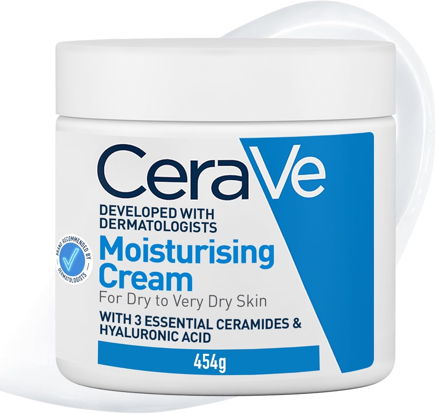 Cerave Moisturising Cream, Face & Body, with 3 Essential Ceramides & Hyaluronic Acid for Dry to Very Dry Skin, Developed with Dermatologists, Fragrance-Free, 454G/16Oz