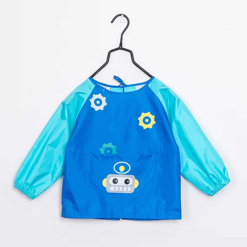 Cartoon Baby Bibs Waterproof Long Sleeve Apron Feeding Smock Bib Kids Apron Painting Drawing Coat for Children Birthday Gift