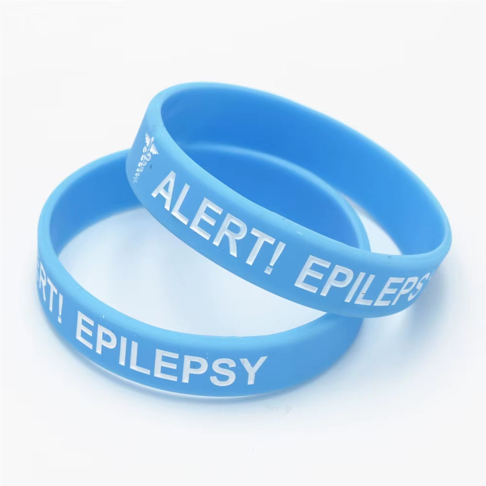 1PC Medical Alert Bracelet Epilepsy Silicone Wristband in Kids Size Armband Silicone Bracelets&Bangles for Kids Gifts SH135K