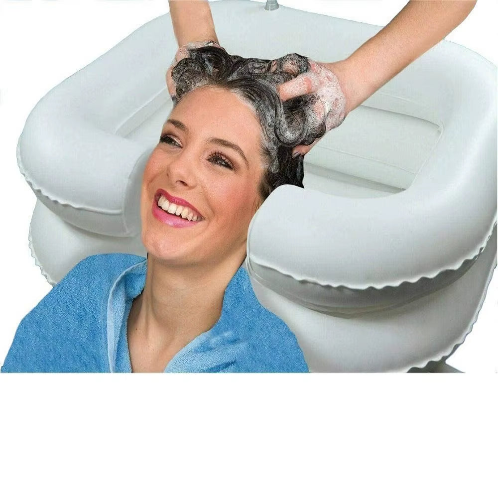 Inflatable Shampoo Basin - Portable Hair Washing Bowl/ Tub for Bedridden, Disabled, Injured, Dreadlocks and at Home Sink Washing