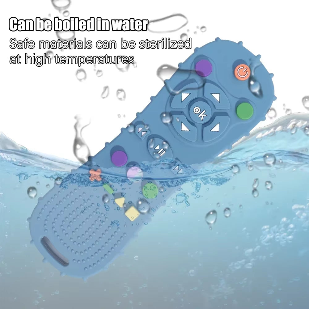 Novelty Silicone Simulation TV Remote Control Shape Soothing Toy Baby Food Grade Teaser Stick Children'S Sensory Education Toys