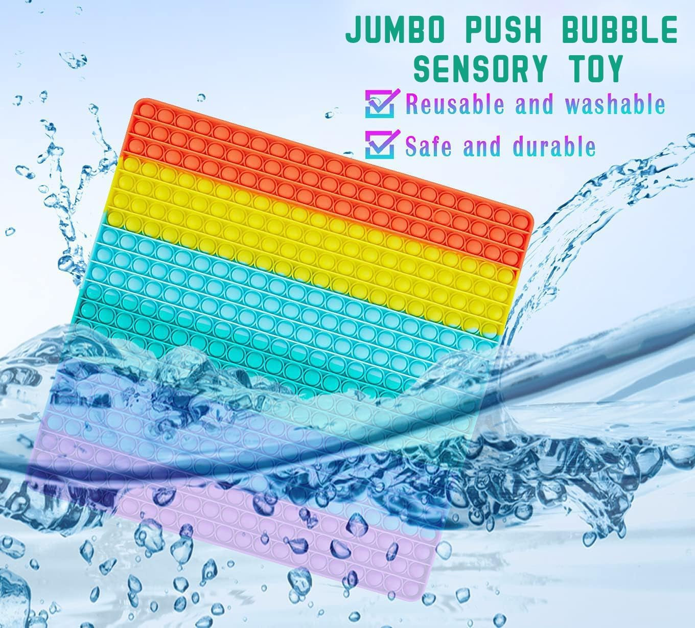 441 Bubbles Jumbo Big Large Pop Pops Poppers Fidget It Sensory Toy, Push Giant Mega Huge Popit Poppet Fidgets Its Cool Stuff Gift, Stress Relief Anxiety Kids Girl Boy Adult Toys Birthday Gifts