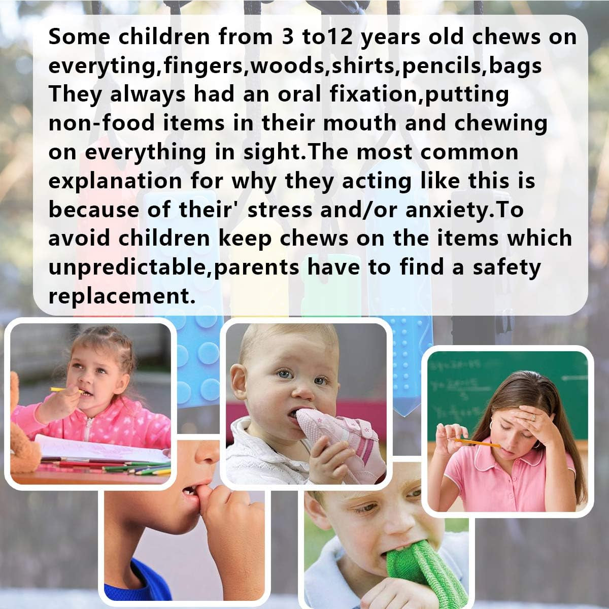 Sensory Chew Toys for Autistic Children, Fluxy Oral Motor Chewy Tool, Teether, Silicone Chewelry