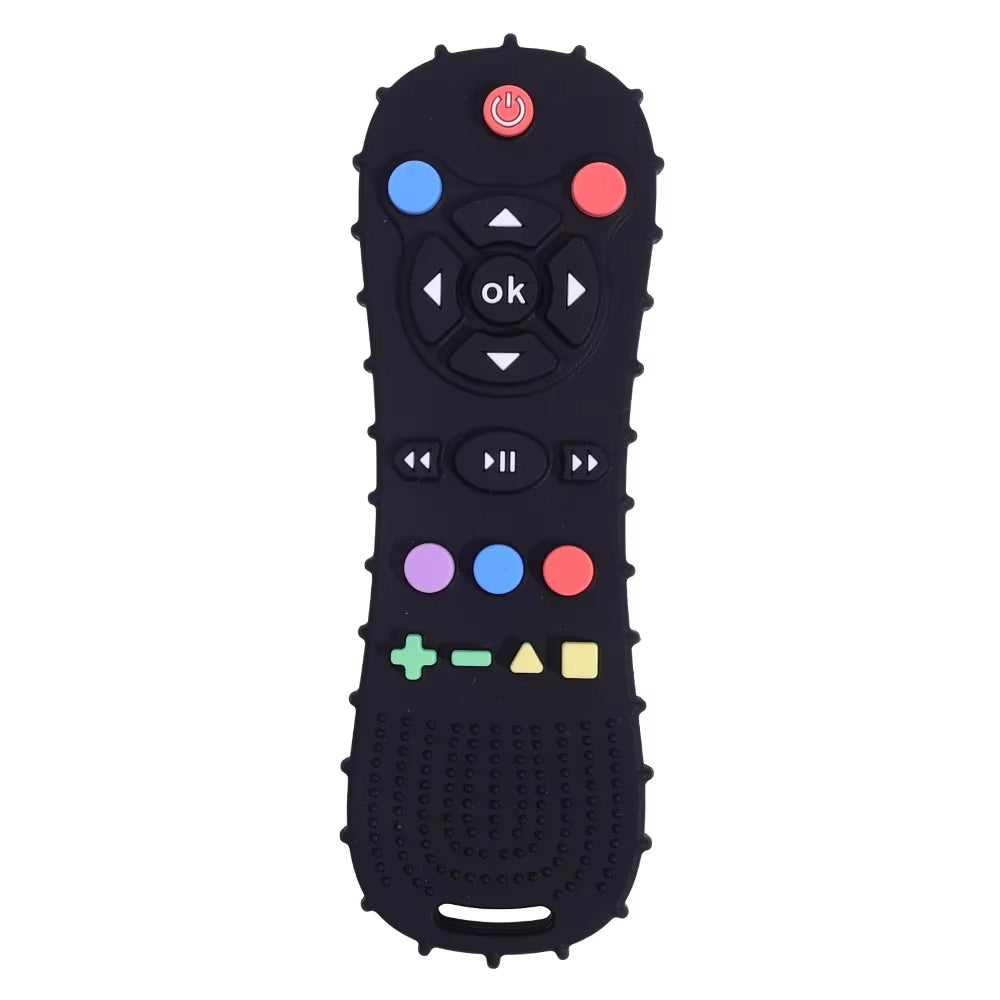 Novelty Silicone Simulation TV Remote Control Shape Soothing Toy Baby Food Grade Teaser Stick Children'S Sensory Education Toys