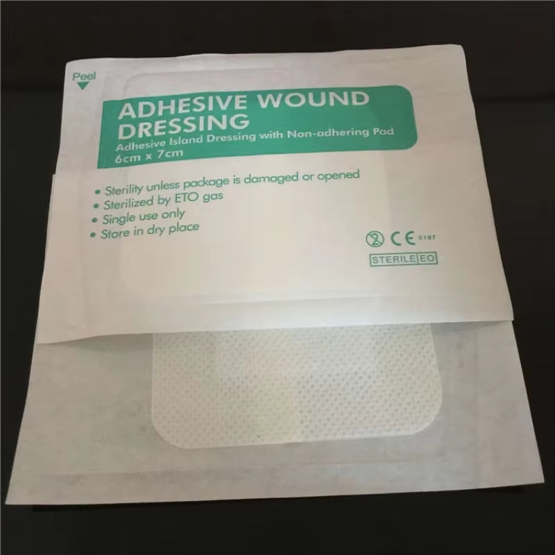10Pcs Breathable Self-Adhesive Wound Dressing Band Aid Bandage Large Wound First Aid Wound Hemostasis First Aid Kit 6X10Cm