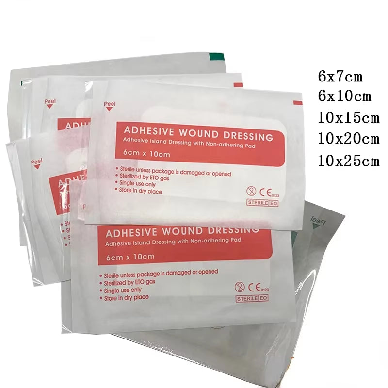 10Pcs Breathable Self-Adhesive Wound Dressing Band Aid Bandage Large Wound First Aid Wound Hemostasis First Aid Kit 6X10Cm