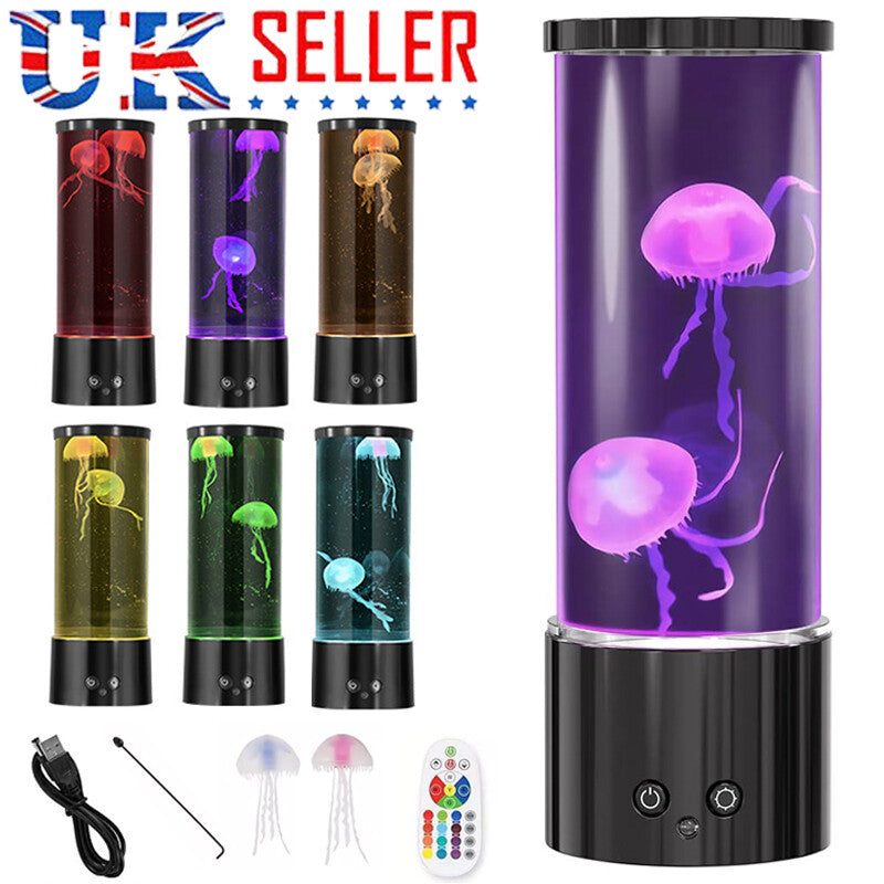 Jellyfish Lava Lamp LED Jellyfish Aquarium Mood Light 17 Color Jellyfish Lamp UK