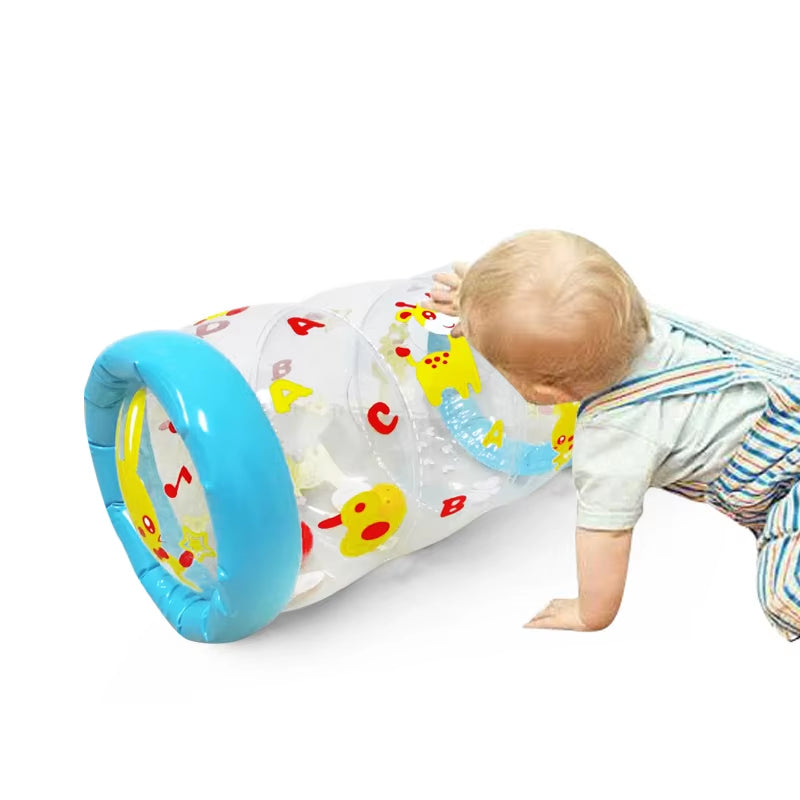 Crawling Learning Roller with Bells Toddler Standing Early Educational Toys Lnflatable Toy Infants Roller PVC Baby Fidget Toys