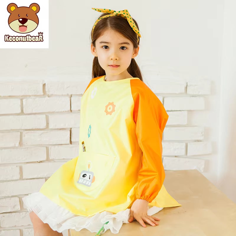 Cartoon Baby Bibs Waterproof Long Sleeve Apron Feeding Smock Bib Kids Apron Painting Drawing Coat for Children Birthday Gift