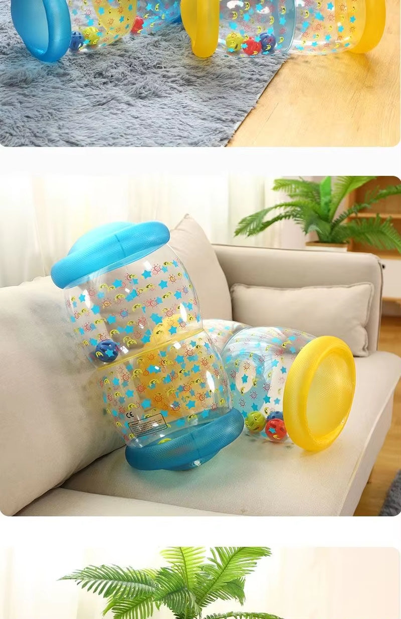 Crawling Learning Roller with Bells Toddler Standing Early Educational Toys Lnflatable Toy Infants Roller PVC Baby Fidget Toys