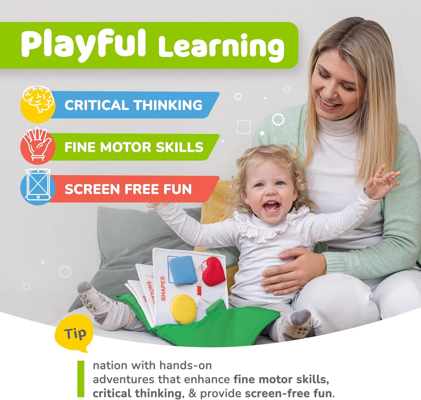 Montessori Busy Book Toddler Travel Toys 1-3, Activity Quiet Book Airplane Travel Toys for Toddlers 1-3, Busy Board with Car and Plane Activities, Boys & Girls