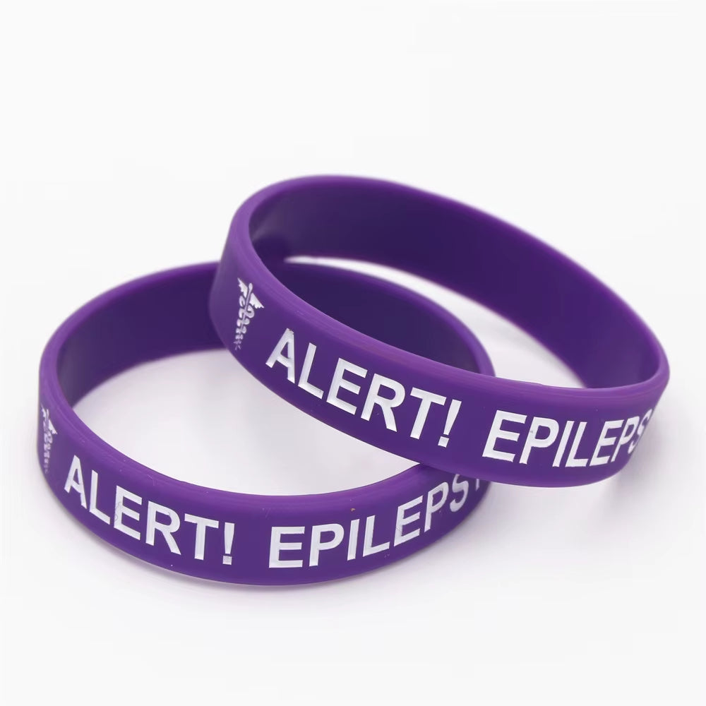 1PC Medical Alert Bracelet Epilepsy Silicone Wristband in Kids Size Armband Silicone Bracelets&Bangles for Kids Gifts SH135K