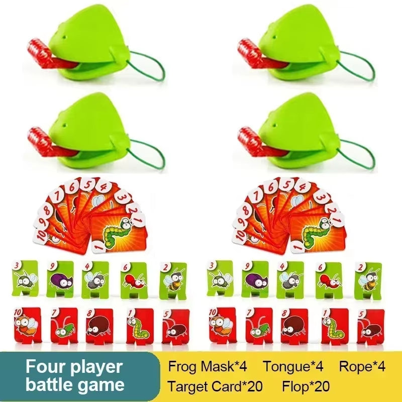 Board Games for Children Family Party Toys Frog Mask Wagging Tongue Lick Cards Antistress Funny Desktop Puzzle Game Toys