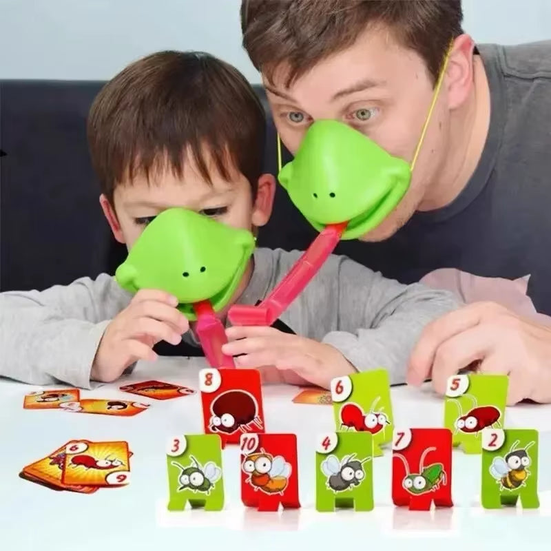 Board Games for Children Family Party Toys Frog Mask Wagging Tongue Lick Cards Antistress Funny Desktop Puzzle Game Toys
