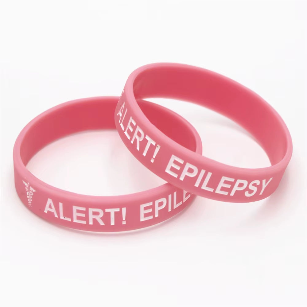 1PC Medical Alert Bracelet Epilepsy Silicone Wristband in Kids Size Armband Silicone Bracelets&Bangles for Kids Gifts SH135K
