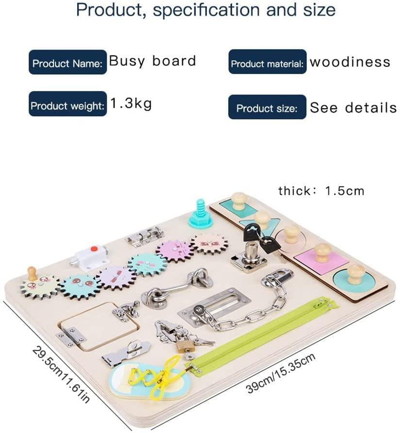 MONTESSORI BUSY BOARD TODDLER SENSORY TOYS PRESCHOOL MOTOR SKILLS ACTIVITIES