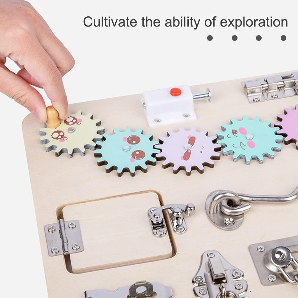 MONTESSORI BUSY BOARD TODDLER SENSORY TOYS PRESCHOOL MOTOR SKILLS ACTIVITIES