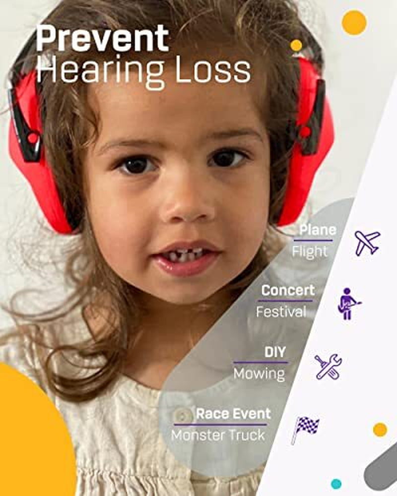 Kids Ear Defenders Children | Noise Cancelling Headphones | Red