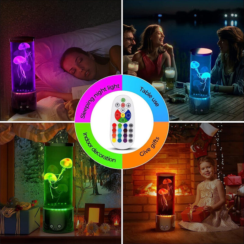 Jellyfish Lava Lamp LED Jellyfish Aquarium Mood Light 17 Color Jellyfish Lamp UK