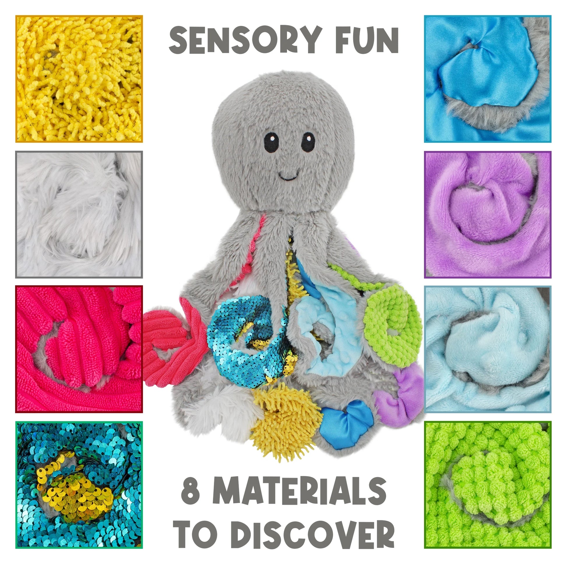 Sensory Octopus Plush Toy, Fidget Plush for Special Needs and Sensory Fun, Feelix Collection