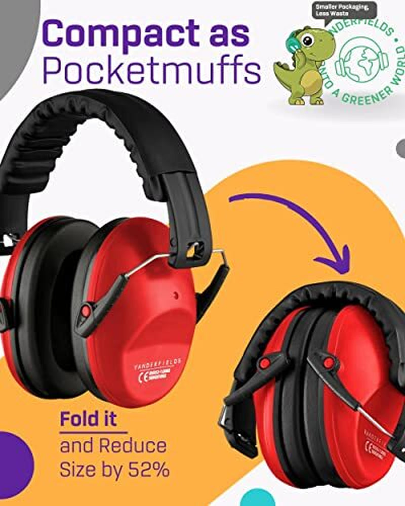 Kids Ear Defenders Children | Noise Cancelling Headphones | Red